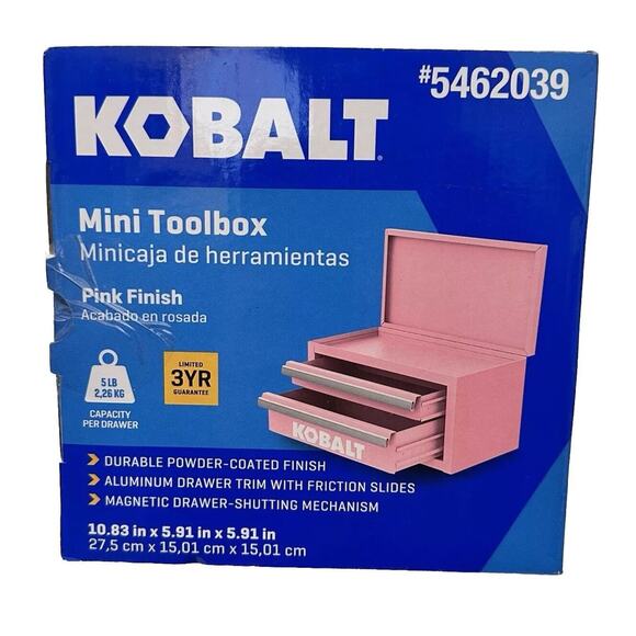 Kobalt Limited Edition Mini Steel Tool Box - Pink Scrapbook/Grooming Garage Box - Picture 6 of 8